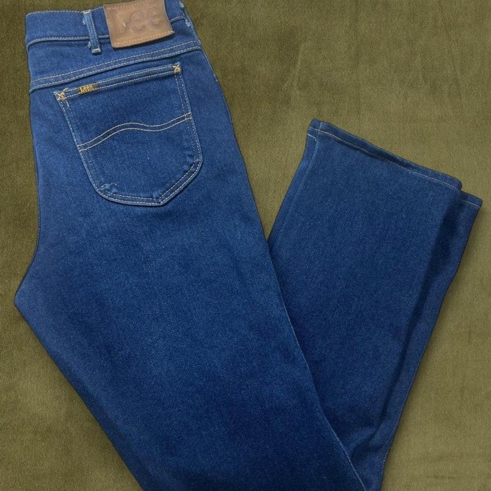 Vintage 1980s  Lee Jeans size 36 x 34, gold stitch made in the USA